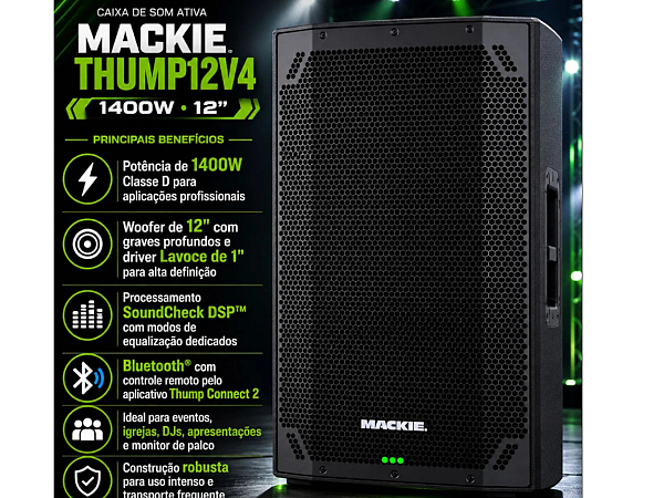 CAIXA MACKIE AMPLIFICADA THUMP12V4 - 1400 WATTS - BIVOLT
