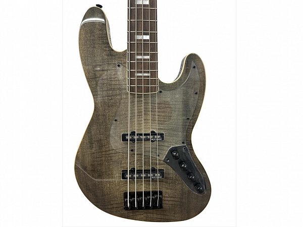 BAIXO WALDMAN JAZZ BASS 5C ATIVO GJJ505A FBF FLAMED BLACK FLAT