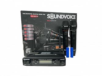 MICROFONE SEM FIO SOUNDVOICE MM 520SF MAO DUPLO BAT. RECARREGÁVEL