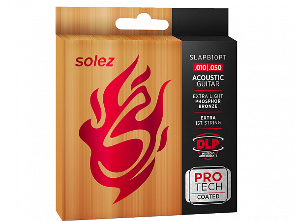 ENC VIOLAO SOLEZ AÇO 010 PROTECH SLAPB10 PT PHOSPHOR BRONZE