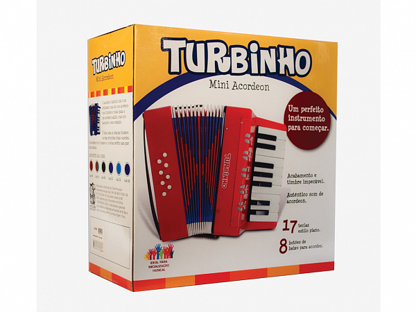 ACORDEON TURBO 104 INFANTIL VERMELHO