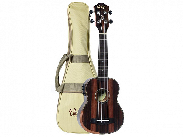 UKULELE SEIZI BORA-BORA PLUS SOPRANO ELETRICO - EBONY