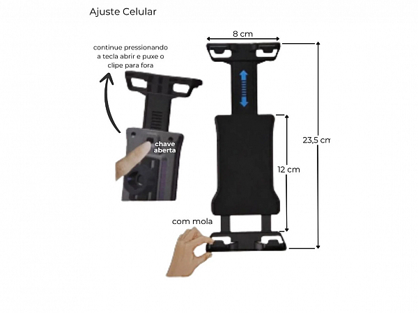 SUPORTE ZELLMER P/ TABLET E SMARTPHONE TC500 SUPORTE ZELLMER P/ TABLET E SMARTPHONE TC500