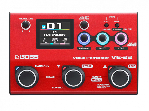 PROCESSADOR BOSS DE VOZ  VOCAL PERFOMER PREAMP VE 22