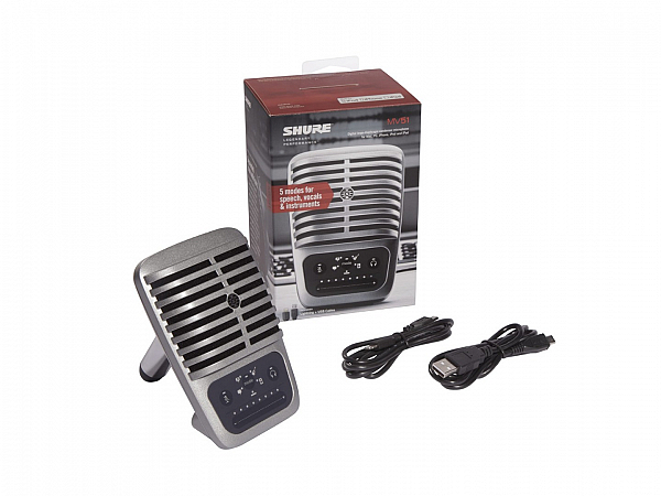 MICROFONE SHURE MV51/A DIGITAL CONDENSER PARA IOS E USB