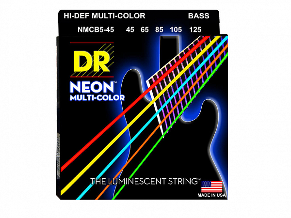 ENC BAIXO DR NEON MULTICOLOR 5 CORDAS