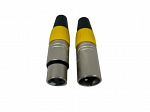 KIT PLUG ROXTONE XLR LINHA MACHO + FEMEA XP3FM - YL -  AMARELO