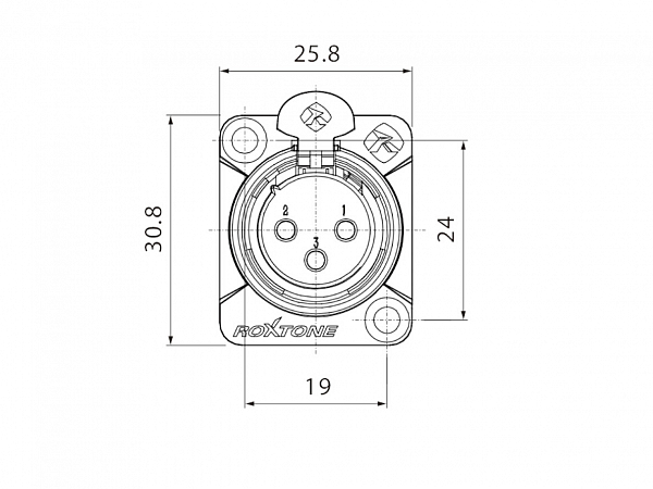 PLUG ROXTONE XLR PAINEL FEMEA RX3FD-NT