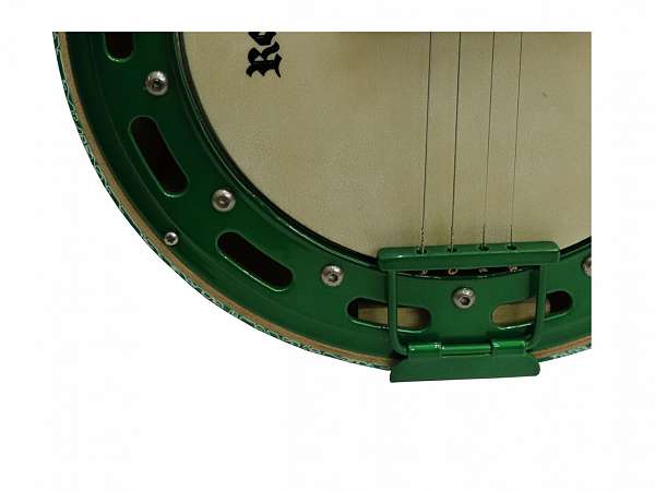 BANJO ROZINI COLOR LUXO RJ13 ELETRICO BRANCO E VERDE METALICO