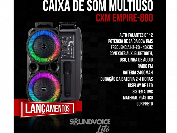 CAIXA DE SOM SOUNDVOICE MULTIUSO CXM EMPIRE 880