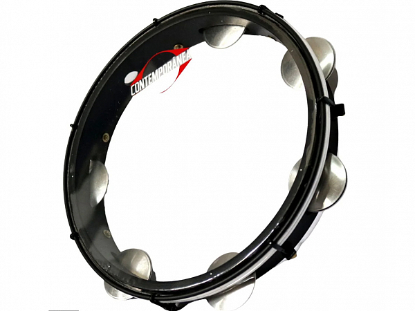 PANDEIRO CONTEMPORANEA 11 MADEIRA LIGHT 86LBK PRETO FOSCO PELE CRISTAL