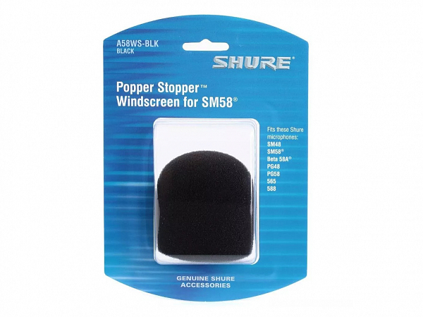 ESPUMA SHURE MICROFONE A58 WS BK PARA SM58/BETA58