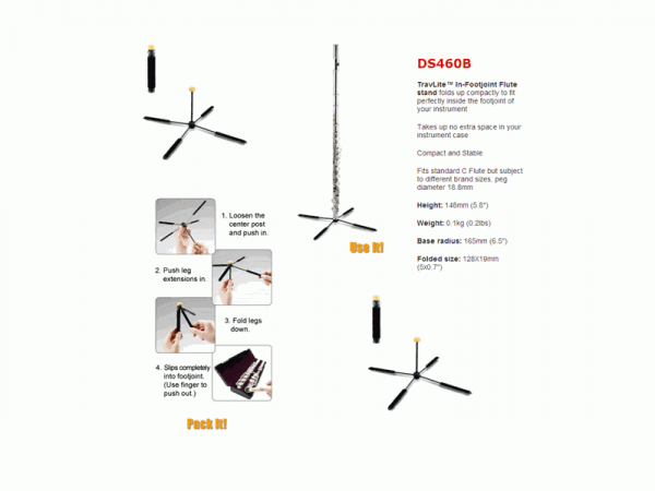 SUPORTE HERCULES FLAUTA TRAVLITE DS460B