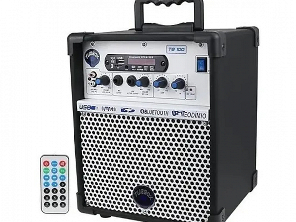 CAIXA MULTIUSO TURBOX TB 100 BK BT/USB/SD/FM 40W