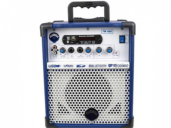 CAIXA MULTIUSO TURBOX TB 100 AZUL BT/USB/SD/FM 40W