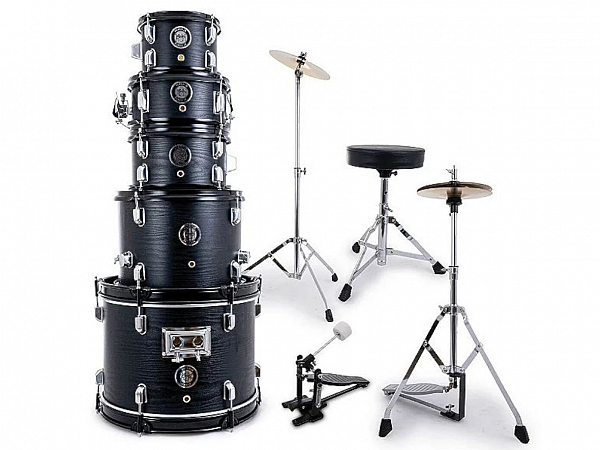 BATERIA TURBO JUNIOR 16/12/08/10/10 BLACK SATIN WOOD C/FERRANGES/BANCO/PRATOS