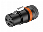 PLUG ROXTONE XLR LINHA FEMEA ROTATIVO LX3F PRETO LOW PROFILE