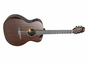 VIOLAO TAGIMA NYLON ELETRICO AUDITORIUM KENTUCKY GRAN RESERVA HALF CUT DARK MAHOGANY