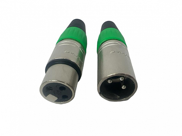 KIT PLUG ROXTONE XLR LINHA MACHO + FEMEA XP3FM - GN - VERDE