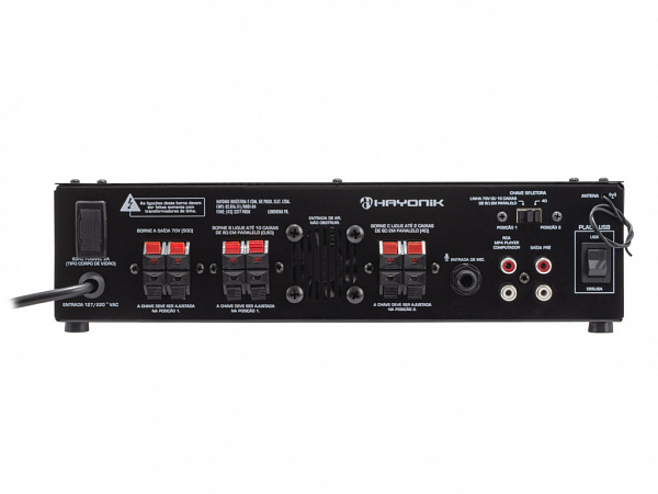 AMPLIFICADOR HAYONIK PRO620 C/ GONGO 70V/4R 100W