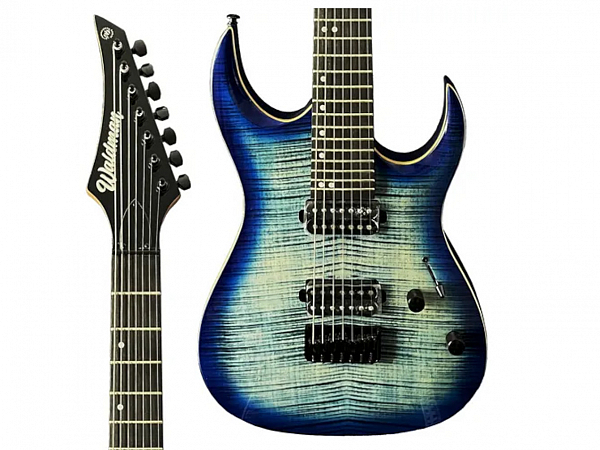 GUITARRA WALDMAN 7 CORDAS SUPER STRATO EXTRAVAGANZA WGAR227F JE JEWEL BLUE