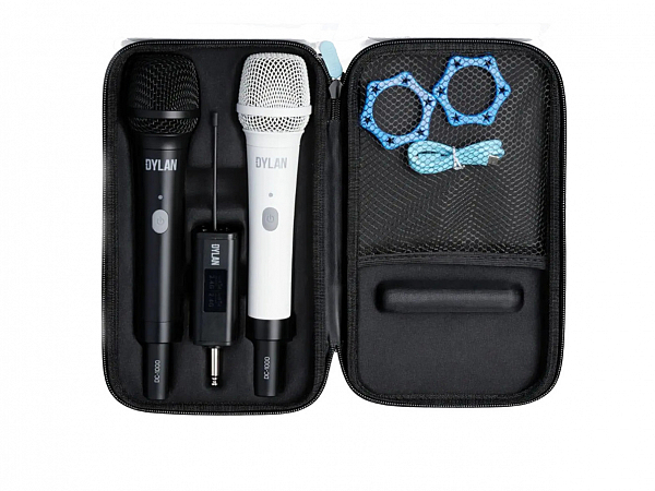 MICROFONE SEM FIO DYLAN CELEBRATE DC-1000 MAO DUPLO BAT RECARREGAVEL