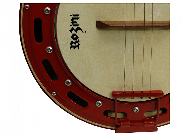 BANJO ROZINI COLOR LUXO RJ13 ELETRICO BRANCO E VERMELHO