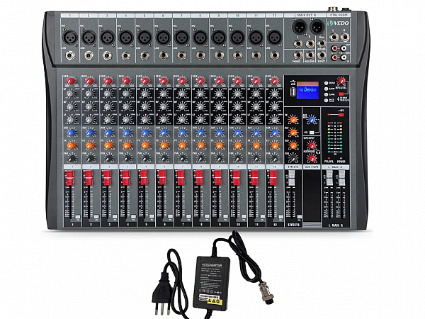 MESA VEDO 12 CANAIS EF/EQ VDA212L - BLUETOOTH