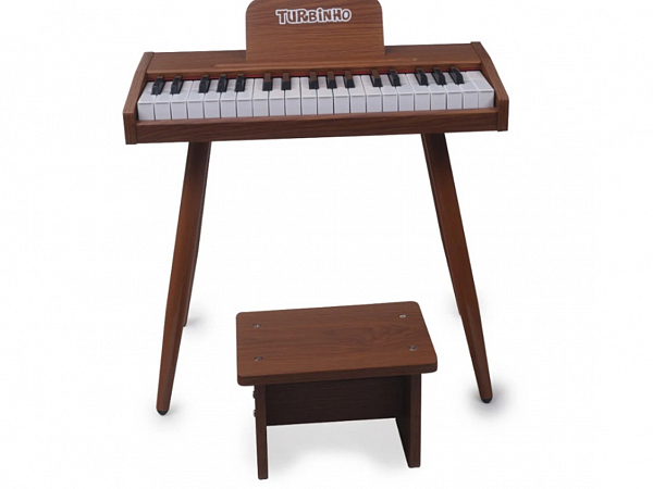 PIANO ELETRICO TURBO INFANTIL 37  TECLAS MADEIRA