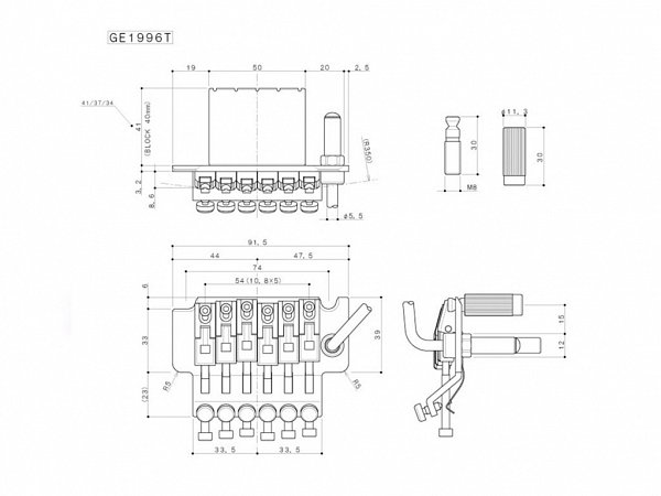 PONTE GUITARRA GOTOH FLOYD ROSE GE 1996/FGR1 CK