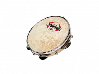 PANDEIRO CONTEMPORANEA 10 MADEIRA CHORO 20C NATURAL VERNIZ PELE COURO