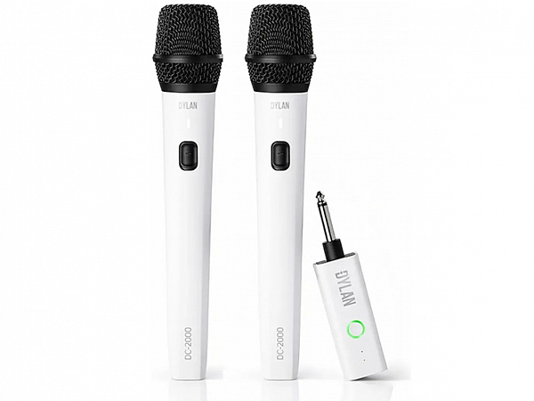 MICROFONE SEM FIO DYLAN CELEBRATE DC-2000 MAO DUPLO BAT RECARREGAVEL