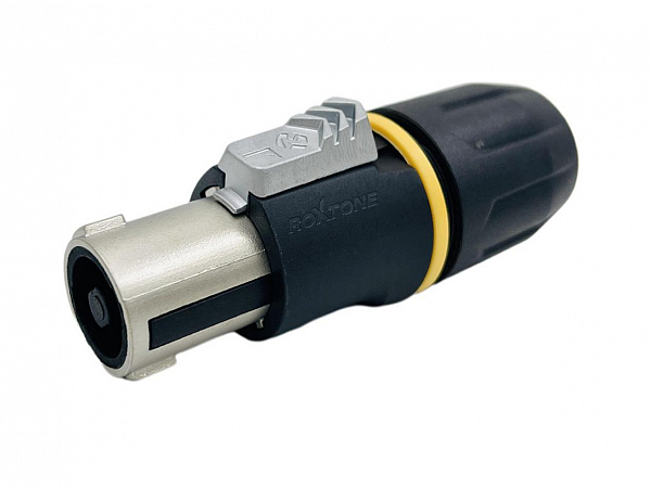 PLUG ROXTONE SPEAKON LINHA RS4FP-HD-YL PRETO HEAVY DUTY REVESTIDO METAL