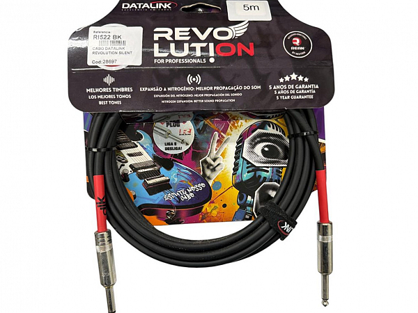CABO DATALINK REVOLUTION SILENT 0.50mm 5MT P10/ P10 PRETO