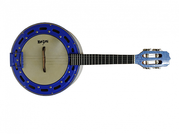 BANJO ROZINI COLOR LUXO RJ13 ELETRICO BRANCO E AZUL TURQUESA