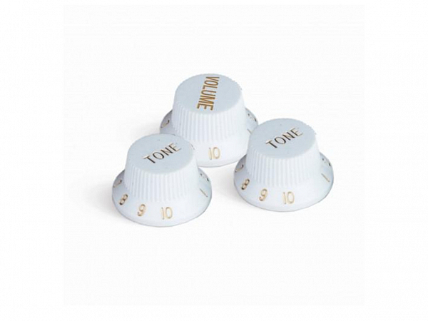 KNOB STRINBERG POTENCIOMETRO GUITARRA STRATO KBST (1V/2T) BRANCO C/ 3 PÇS