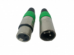 KIT PLUG ROXTONE XLR LINHA MACHO + FEMEA XP3FM - GN - VERDE