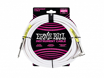 CABO ERNIE BALL 6047 BRAIDED P10 / P10L  6,09 MT WHITE