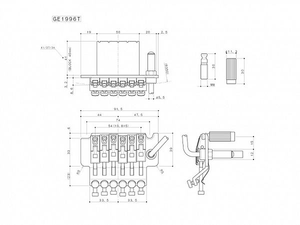 PONTE GUITARRA GOTOH FLOYD ROSE GE 1996T/GHL2-CR