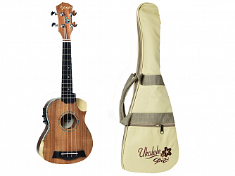 UKULELE SEIZI BORA-BORA CRUSH SOPRANO ELETRICO KOA C/ CAPA