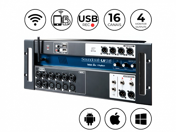 MESA SOUNDCRAFT DIGITAL Ui16 16 CANAIS 4 AUX BIVOLT