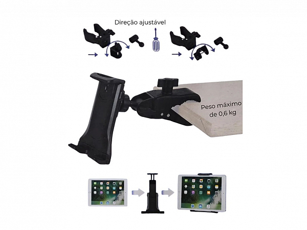 SUPORTE ZELLMER P/ TABLET E SMARTPHONE TC500 SUPORTE ZELLMER P/ TABLET E SMARTPHONE TC500